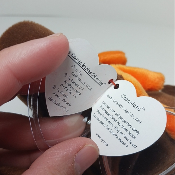 Ty Beanie Baby Chocolate the Moose DOB April 27, 1993 - Picture 12 of 12
